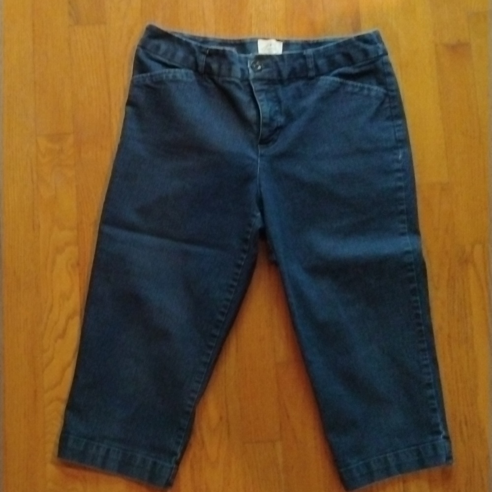Stretch Denim Crop Pants